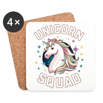 Unicorn Squad - Magisches FreundschaftsDesign - Untersetzer (4er-Set) - Weiß - Vorne