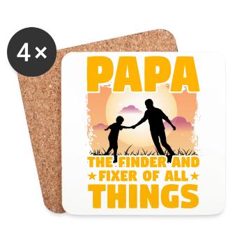 Papa, der Finder und Fixierer aller Dinge - Untersetzer (4er-Set) - Weiß - Vorne
