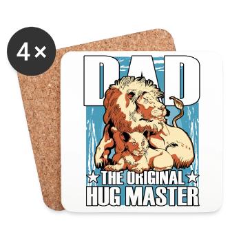 Papa, der ursprüngliche Umarmungsmeister - Untersetzer (4er-Set) - Weiß - Vorne
