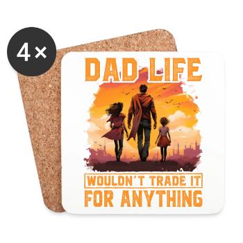 Dad Life würde es gegen nichts eintauschen - Untersetzer (4er-Set) - Weiß - Vorne