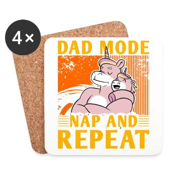 Mode papa : Sieste et répétition - Dessous de verre (lot de 4) - blanc - Devant