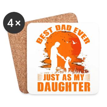 Le meilleur papa du monde, tout comme ma fille - Dessous de verre (lot de 4) - blanc - Devant
