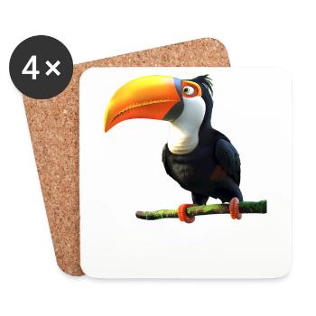 Toucan Rainforest South America Toucans Giant Toucan - Coasters (set of 4) - white - Front
