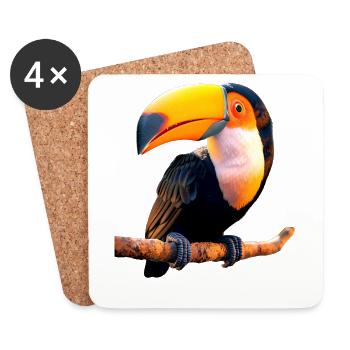 Toucan Rainforest South America Toucans Giant Toucan - Coasters (set of 4) - white - Front