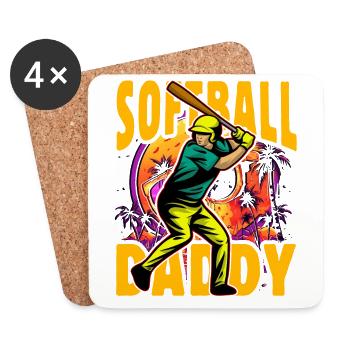 Softball Daddy - Coasters (set of 4) - white - Front
