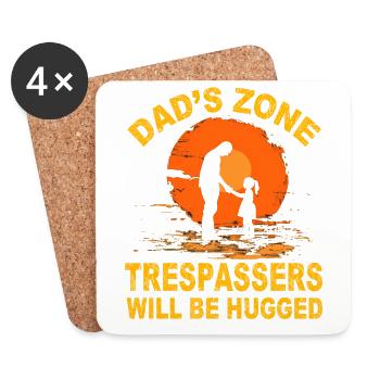 Eindringlinge in die Dad's Zone werden umarmt - Untersetzer (4er-Set) - Weiß - Vorne