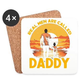 Echte Männer heißen Daddy - Untersetzer (4er-Set) - Weiß - Vorne