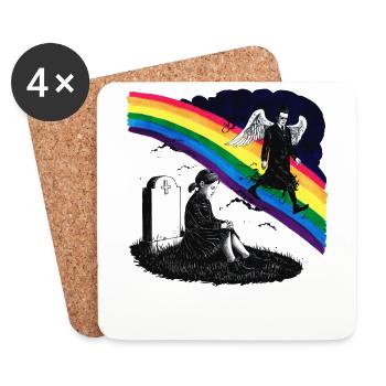 Tochter Papa Trauerengel - Untersetzer (4er-Set) - Weiß - Vorne