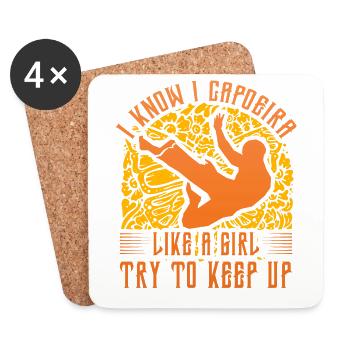I know I Capoeira like a girl try to keep up - Coasters (set of 4) - white - Front