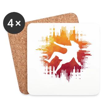 Capoeira - Dessous de verre (lot de 4) - blanc - Devant