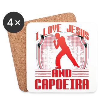 I love Jesus and Capoeira - Coasters (set of 4) - white - Front