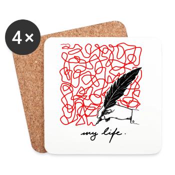 My life is complicated to explain Letter - Untersetzer (4er-Set) - Weiß - Vorne