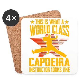 This is what world class capoeira instructor looks - Coasters (set of 4) - white - Front