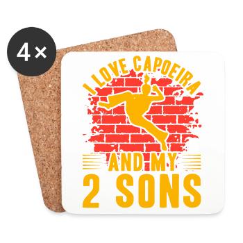 J’adore la Capoeira et mes 2 Fils - Dessous de verre (lot de 4) - blanc - Devant