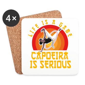 Das Leben ist ein Spiel Capoeira ist ernst - Untersetzer (4er-Set) - Weiß - Vorne
