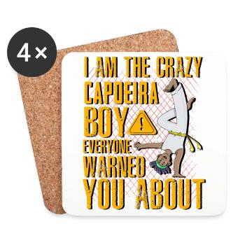 Ich bin der verrückte Capoeira-Junge, vor dem dich alle gewarnt haben - Untersetzer (4er-Set) - Weiß - Vorne