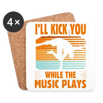 Ich trete dich, während die Musik spielt - Untersetzer (4er-Set) - Weiß - Vorne