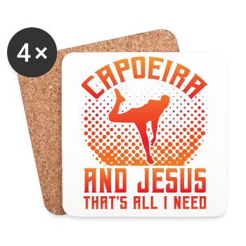 Capoeira et Jésus, c’est tout ce dont j’ai besoin - Dessous de verre (lot de 4) - blanc - Devant