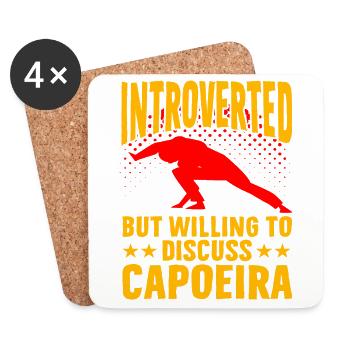Introverted but willing to discuss Capoeira - Coasters (set of 4) - white - Front