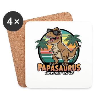 Papasaurus Expert in Father's Day Roar - Coasters (set of 4) - white - Front