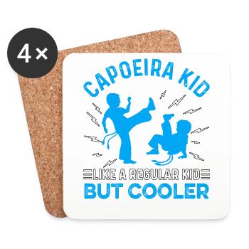 Capoeira comme un enfant normal mais plus cool - Dessous de verre (lot de 4) - blanc - Devant