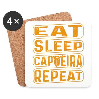 Manger Dormir Capoeira Répéter - Dessous de verre (lot de 4) - blanc - Devant