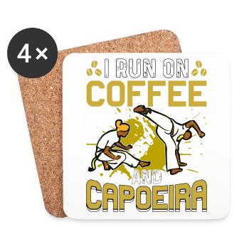 I run on Coffee and Capoeira - Coasters (set of 4) - white - Front