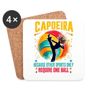 Capoeira parce que les autres sports ne nécessitent qu’une seule balle - Dessous de verre (lot de 4) - blanc - Devant