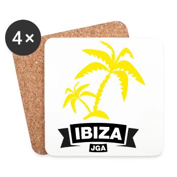 IBIZA – Bachelor Party under Palm Trees - Coasters (set of 4) - white - Front