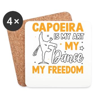La capoeira est mon art, ma danse, ma liberté - Dessous de verre (lot de 4) - blanc - Devant