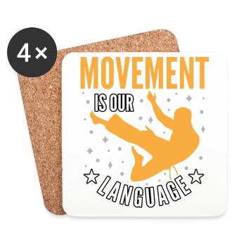 Le mouvement est notre langage - Dessous de verre (lot de 4) - blanc - Devant