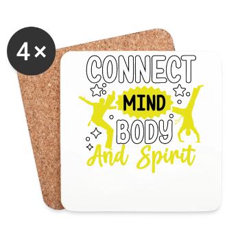 Connect mind body and spirit - Coasters (set of 4) - white - Front
