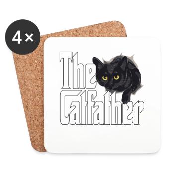 Cat Dad The Catfather Crazy Cat Father Kitty Daddy - Untersetzer (4er-Set) - Weiß - Vorne