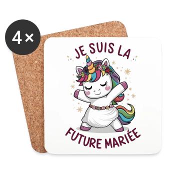 I'm The Bride To Be Wedding Unicorn Woman - Coasters (set of 4) - white - Front