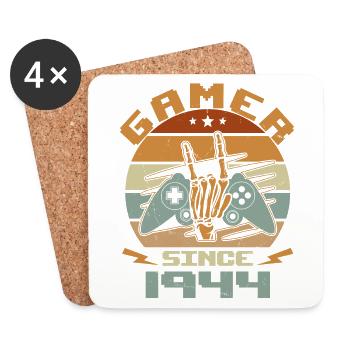 Gamer Since 1944 - Gaming Birthday Gift 1944 - Coasters (set of 4) - white - Front