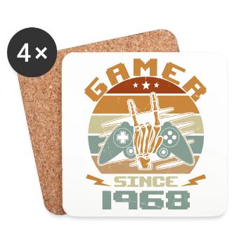 Gamer seit 1968 - Gaming Geburtstagsgeschenk 1968 - Untersetzer (4er-Set) - Weiß - Vorne