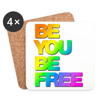 Typo Be You Be Free Diversity hf Rainbow Shadow - Untersetzer (4er-Set) - Weiß - Vorne