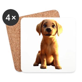 Labrador Retriever Hund Liebe Junge Süße Labradore - Untersetzer (4er-Set) - Weiß - Vorne