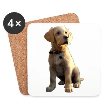 Labrador Retriever Hund Liebe Junge Süße Labradore - Untersetzer (4er-Set) - Weiß - Vorne