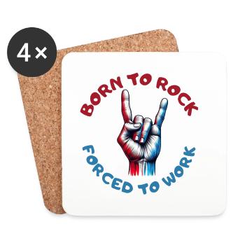 Born to rock! Born to rock! # - Coasters (set of 4) - white - Front