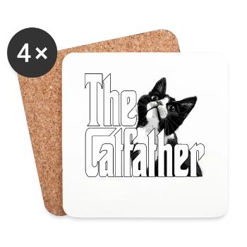 Cat Father The Catfather Crazy Cat Dad Dad - Coasters (set of 4) - white - Front