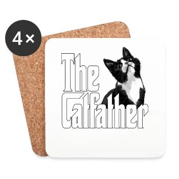 Cat Father The Catfather Crazy Cat Dad Dad - Coasters (set of 4) - white - Front