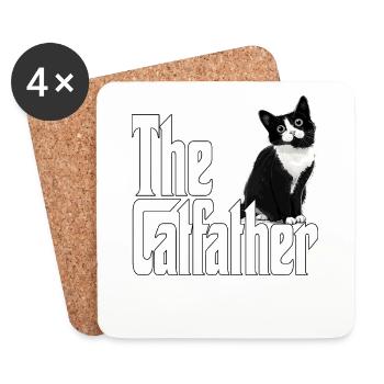 Cat Father The Catfather Crazy Cat Dad Dad - Coasters (set of 4) - white - Front
