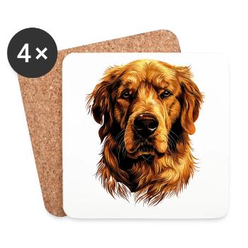Golden Retriever Dog Dog Mom Dogs Lover - Coasters (set of 4) - white - Front