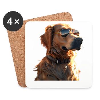 Golden Retriever Dog Dog Mom Dogs Lover - Coasters (set of 4) - white - Front