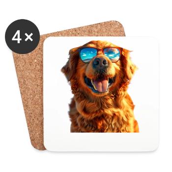 Golden Retriever Dog Dog Mom Dogs Lover - Coasters (set of 4) - white - Front