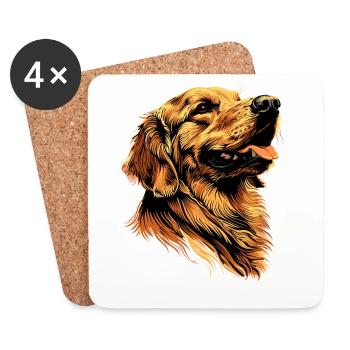 Golden Retriever Dog Dog Mom Dogs Lover - Coasters (set of 4) - white - Front