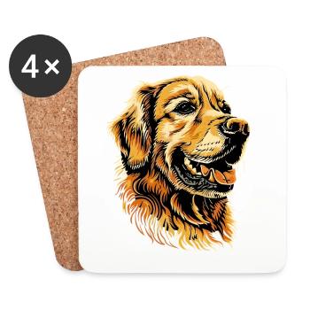 Golden Retriever Dog Dog Mom Dogs Lover - Coasters (set of 4) - white - Front
