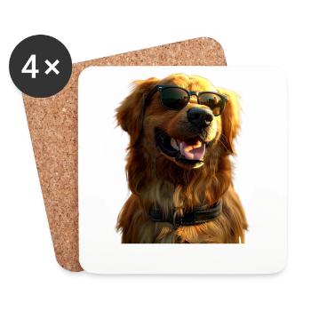Golden Retriever Dog Dog Mom Dogs Lover - Coasters (set of 4) - white - Front