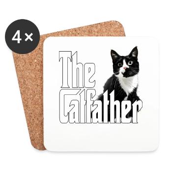 Cat Father The Catfather Crazy Cat Dad Dad - Coasters (set of 4) - white - Front